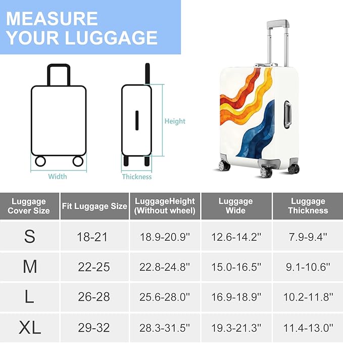 ANNA QUEEN Abstract pattern Travel Luggage Cover Suitcase Protector Suitcase Cover Anti-Scratch,Stretchable Fit for 18-32Inch Luggage,Travel Bag Cover WashableL(fits 26-28Inch suitcase)
