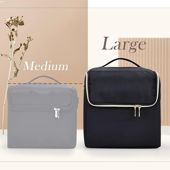 Stagiant Extra Large Makeup Case, Makeup Box Organizer,Travel Nail Bag Carrying Train Case Pro Storage Make up Case with Dividers, 4 Tier Tattoo Bag for Nail Tech/MUA,with Strap and Luggage Sleeve