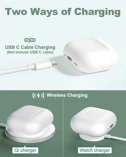 Charging Case Replacement for Airpods 4th Generation - Wireless Charger Case to USB-C Without Earbuds