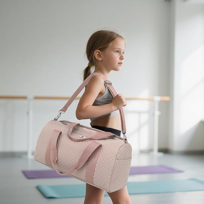 BLUBOON Duffle Bag Girls Kids Cute Gym Bag with Shoes Compartment & Wet Separation Waterproof Sports Overnight Travel Bag