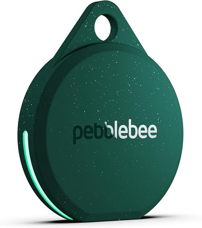 Pebblebee Clip 5 | Rechargeable Bluetooth Tracker Tag for Keys | Alternative to Air Tag & Android Trackers | 130 dB Siren, Bright LED Strobe, 12-Month Battery, Alert Safety Mode | Emerald Storm