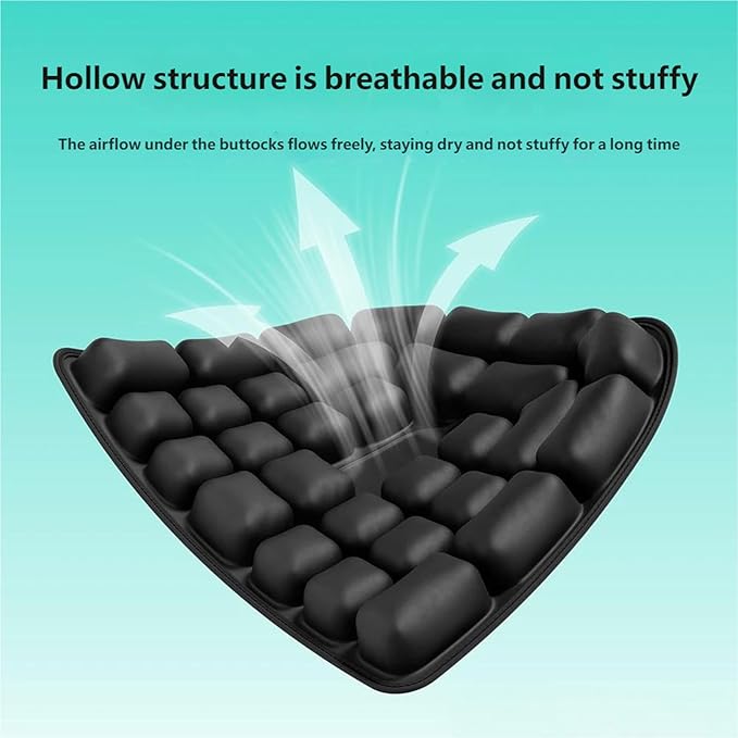 Sondor Travel Cushion, Comfortable 3D Inflatable Seat Cushion for Hemorrhoid and Tailbone Pain Relief, Optimal Support for Long Sitting in Car, Air Travel, Office Chairs Etc (30-Point Cushion)