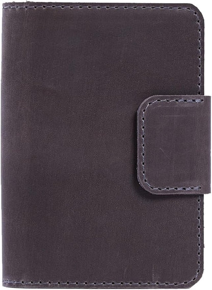 Grey Passport Holder for Travel with AirTag - Leather Passport Cover Compatible with Airtag Passports Wallet with Card Slots & Note Compartment, Magnetic Closure, Genuine Leather, Vintage Gray