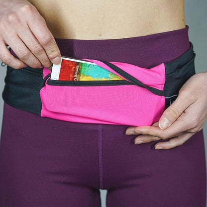 3 Pocket Adjustable Running Belt Waist Pack, Fanny Pack For Working Out With Sweat Resistant Backing, Holds All iPhone Models