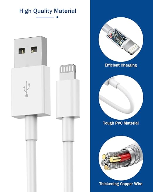 Compatible with iPhone Charger,Long 6FT Phone Charger 2Pack Phone Cord 6feet USB to L Cable Quick Fast Charging Data Sync Cord USB Wall Charge Block Adapter Compatible with iPhone14/13/12/11/XS
