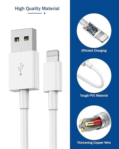 Compatible with iPhone Charger,Long 6FT Phone Charger 2Pack Phone Cord 6feet USB to L Cable Quick Fast Charging Data Sync Cord USB Wall Charge Block Adapter Compatible with iPhone14/13/12/11/XS