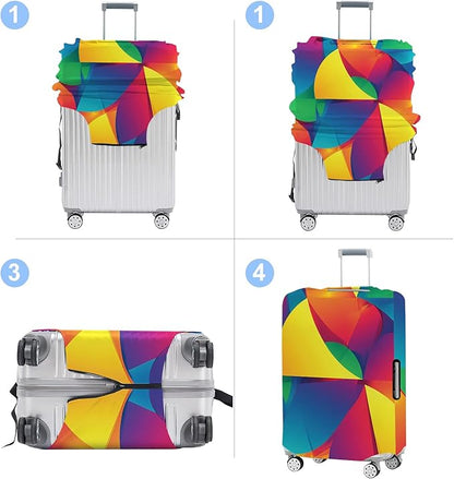 Luggage Cover Washable Suitcase Protector Anti-Scratch,Stretchable Fit for 20-34Inch Luggage Durable Travel Bag Cover with Zipper Closure (Multicolored, M(fits 24-26Inch suitcase))