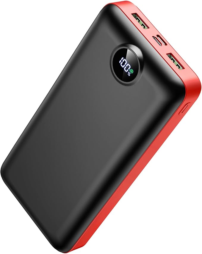 Portable Charger Power Bank 50000mAh 22.5W Fast Charging Battery Bank USB C External Battery Pack with 3 Output & 2 Input Digital Display for iPhone 16/15/14/13/12, Samsung, iPad etc (Red)