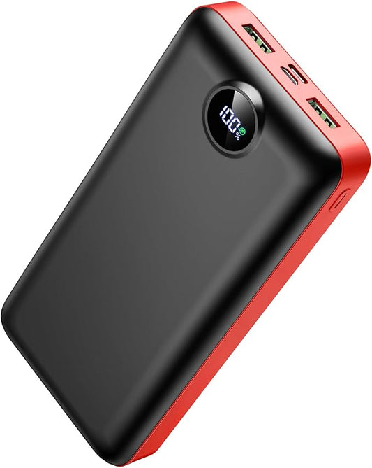 Portable Charger Power Bank 50000mAh 22.5W Fast Charging Battery Bank USB C External Battery Pack with 3 Output & 2 Input Digital Display for iPhone 16/15/14/13/12, Samsung, iPad etc (Red)