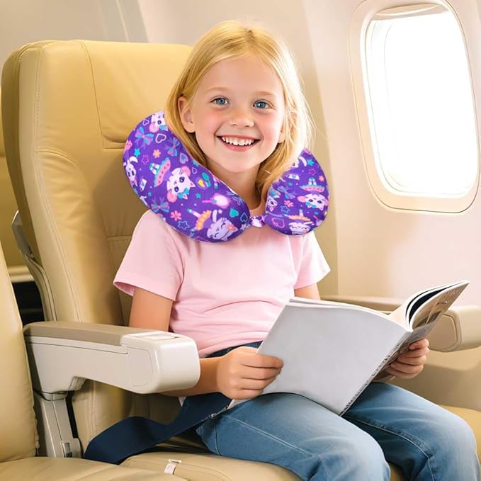 5PCS Kids Suitcase Set for Girls, Cute Sequins Cat Rolling Luggage, Travel Carry-On for Toddlers & Elementary Children