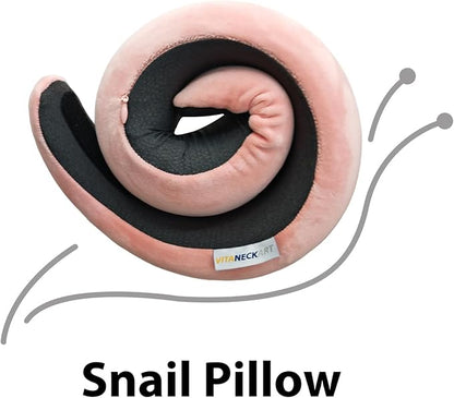 Snail Flexible Neck Pillow, Airplane Travel Pillow, Premium Memory Foam Travel Pillow, 360° Ergonomic Design, Asymmetrical Sides, Suitable for Office, Automotive, Washable Pillowcase