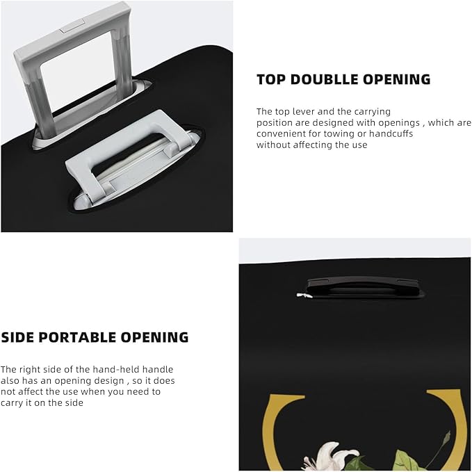 Decorative C Suitcase Protectors Elastic Washable Luggage Covers With Concealed Zippers For 18-32 Inch Luggage (Size L: Fits 25-28 Inch)