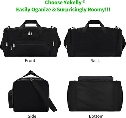 Gym Bag 22 inch Sport Duffle Bag for Men - 55L Weekender Duffel Bag for Travel - Black