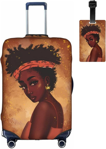 Suitcase protector cover tsa approved luggage cover for Suitcase Washable Suitcase Protector Anti-scratch Suitcase cover Large Black Girl