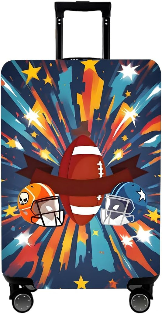 WUJIAONIAO Travel Luggage Cover Baggage Suitcase Cover Protector Skins 18-32 Inch (Rugby, L (for 25-28 inch luggage))