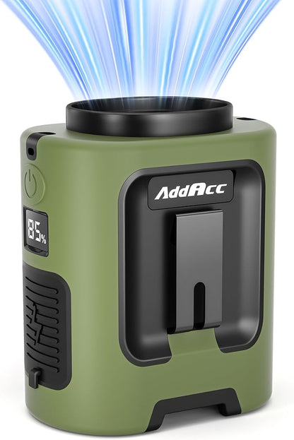 Portable Waist Fan, 4 Speeds 13000RPM Strong Airflow, Clip On Belt & Rechargeable, Battery Operated 24Hrs, Power Bank, Hands-Free Personal Shirt Fan for Outdoor Jobsite Camping Travel