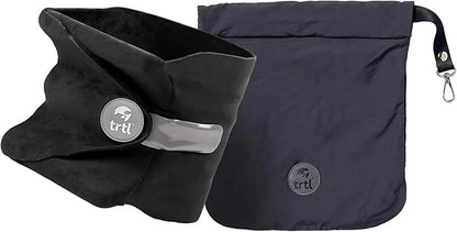 trtl Pillow - Scientifically Proven, Super Soft Neck Support Travel Pillow for Sleeping - Lightweight and Machine Washable - Ergonomic Design for Traveling on Airplanes, Cars, and Trains - Black