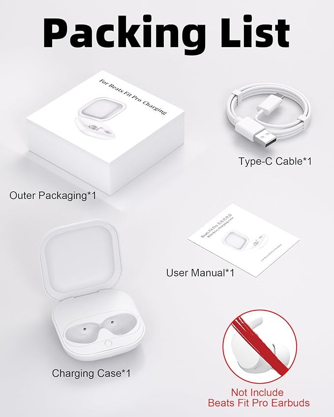 Charging Case Replacement for Fit Pro – Wireless Charger Case with Bluetooth Pairing Button, 700mAh Battery, Earbuds Not Included