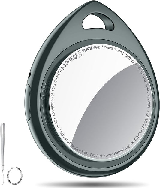 Air Tracker Tag 1 Pack, Bluetooth Item Finder Work with Apple Find My (iOS Only), Smart Tag for Luggage/Key/Suitcases/Backpack, Replaceable Battery. Olive Green