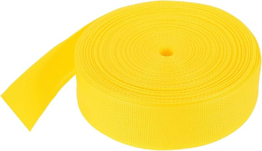MECCANIXITY Lightweight Polypropylene Webbing Strap 2" 25 Yard Backpack Strapping Band Lemon Yellow for Outdoor Luggage Cargo Straps