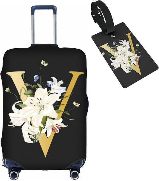 Decorative V Suitcase Protectors Elastic Washable Luggage Covers With Concealed Zippers For 18-32 Inch Luggage (Size Xl: Fits 29-32 Inch)