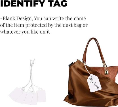 12 Pack Dust Bags for Handbags, Silk Cloth Bag With Drawstring Large Travel Storage Pouch for Handbag Purse Shoes Boots