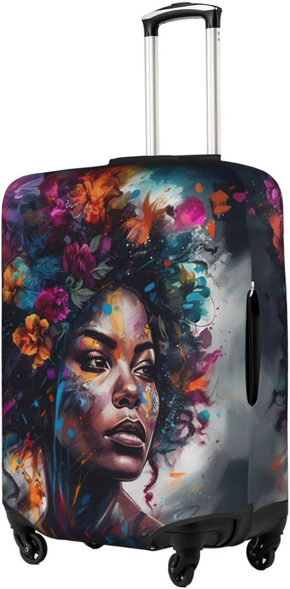 Suitcase protector cover tsa approved luggage cover for Suitcase Washable Suitcase Protector Anti-scratch Suitcase cover Large African American Afro Woman, stlye100