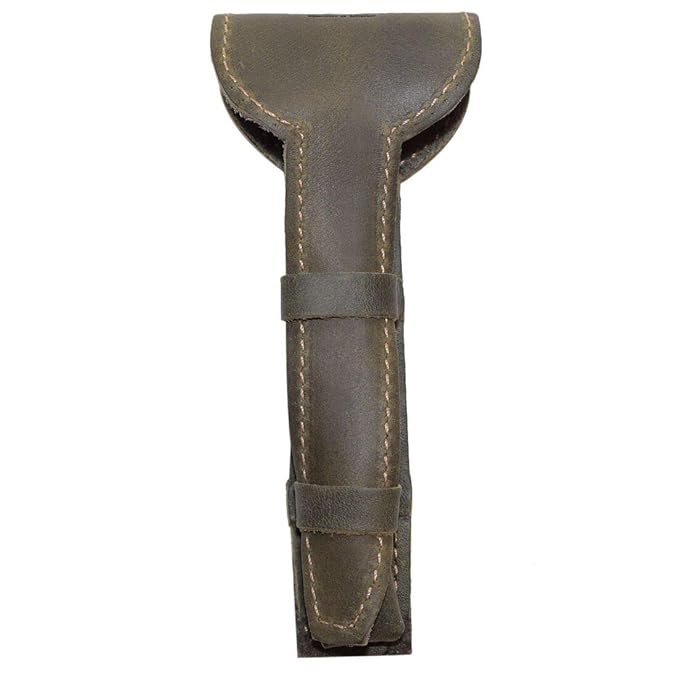 Hide & Drink, Leather Double Edge Safety Razor Protective Case, Shaving Travel Pouch, Handmade (Dark Jade)