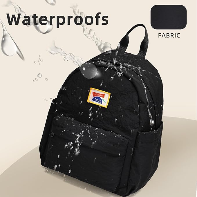 willikiva Kids Backpack for School Boys Girls Teens Toddler Backpack Waterproof Kindergarten Preschool Elementary Bookbag Children Travel Bag(Black,Small)