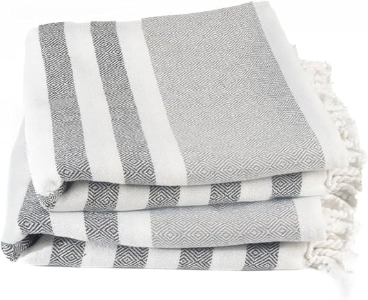 Cotton Turkish Beach Towel with Towels Oversized 36"x72" Pool Absorbent Extra Large Quick Dry Sand Travel Towel (Mélange Drift, 2 Pack)