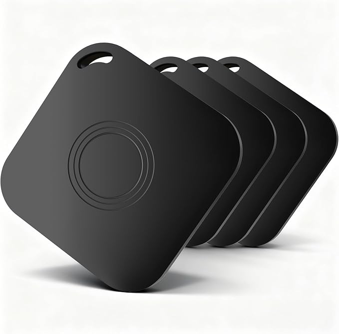 4 Pack Air Tracker Tag, Smart Bluetooth Luggage Tracker Compatible with Apple Find My APP(iOS Only), Anti-Lost Item Locator for Keys Wallet Pets and Luggage, Waterproof with Replaceable Batter