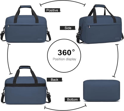 Kono Travel Duffel 20L Under Seat Carry-On Sports Tote Gym Weekender Overnight Bag - 15.75"x9.84"x7.87" Navy