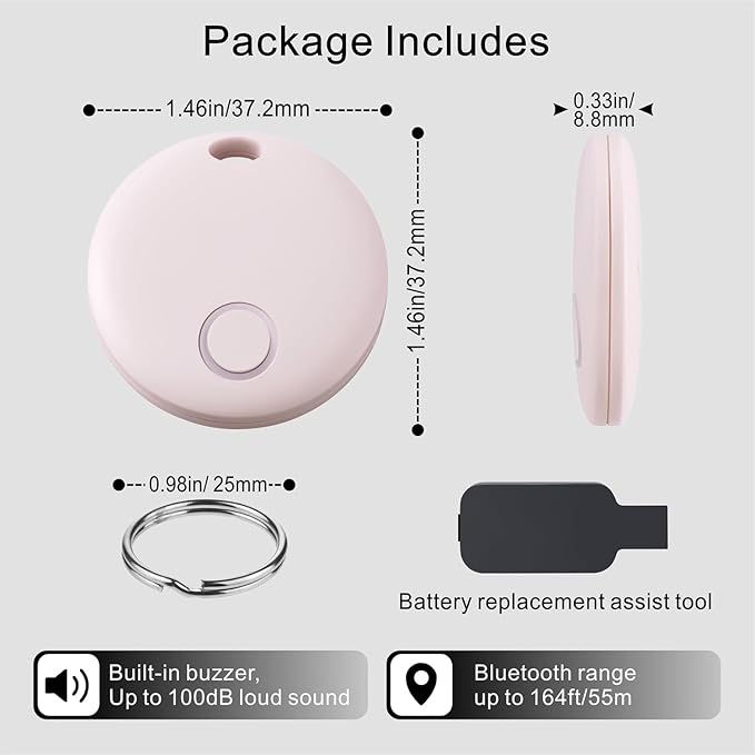 Air Tracker 4 Pack, Smart Bluetooth Tracker Works with Apple Find My (iOS Only), Item Finder Locator for Keys, Luggage, Backpack, IP67 Waterproof