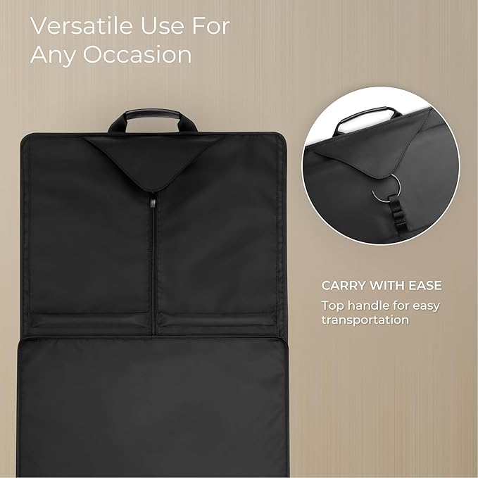 Briggs & Riley Check In Garment Sleeve for Hanging Clothes - Suit & Dress Travel Bag for Men & Women, Wrinkle Reducing Carrier for Shirts, Tuxedos, Coats, & More - Travel Essentials, Black