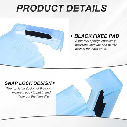 PATIKIL 6.5" x 4.5" Hard Drive Disk Case, 1Set Plastic Hard Disk Storage Box Portable Anti-Static Case for 3.5" External SSD HDD, White/Green/Blue/Orange/Grey