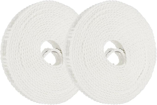 uxcell 2 Pcs Portable Travel Clothesline, 16.4ft Clothes Line Outdoors Travel Hanger Foldable Clothesline Rope with Hooks for Camping Hotel Backyard Home Cruise Ship, White