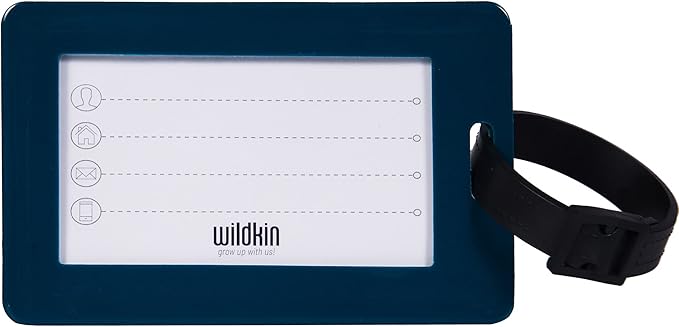 Wildkin Kids Luggage Tags – Set of 2, Durable Bag Tags w/Info Card for Suitcases & Backpacks - Jurassic Dinosaurs