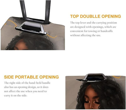 Travel Suitcase Protector African American Black Girl Elastic Protective Washable Luggage Cover With Concealed Zipper Suitable For Small