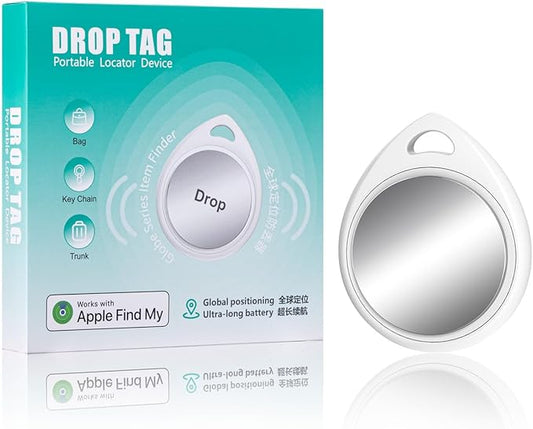 Air Tracker Tag, Bluetooth Keys Finder Work with Apple Find My (iOS Only), Smart Tag, Luggage Tracker, Item Locator for Luggage Tags, Bags, Pet, Replaceable Battery, White