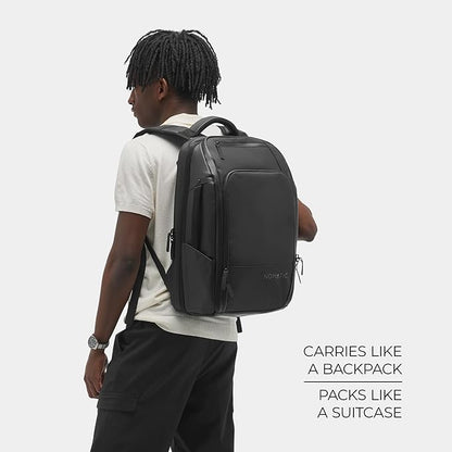 NOMATIC 20L Travel Pack - Water Resistant Laptop Bag - TSA-Ready Expandable Backpack (Black)