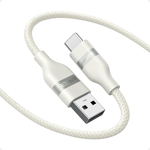 Anker Car Carplay Cable for iPhone 17 16 Pro Max Plus, Upcycled Braided USB A to USB C Car Charger Cord for Samsung Note20 and More(6FT,White)