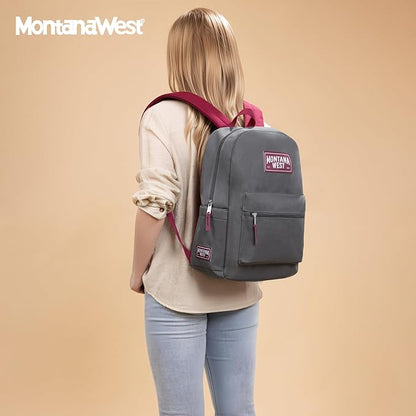 Montana West Backpack for Women Men 2 PCS Lightweight College Bookbags Casual Daypack Backpacks for Commute & Travel