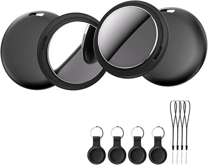 Air Tags-4 Pack Smart Luggage Tracker Tag Work with Apple Find My (iOS Only), Loud Sound, Replaceable Battery, for Keys/Backpack/Suitcase/Wallet, Black