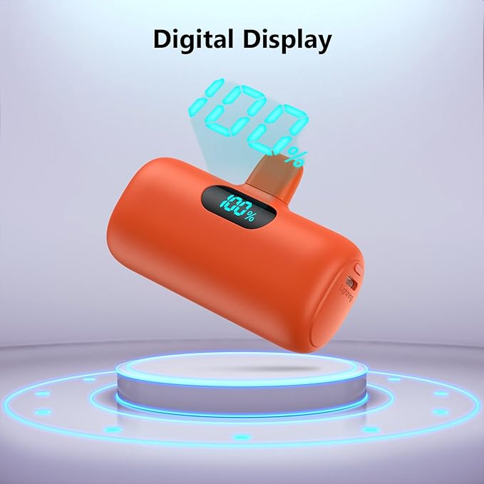 mini Portable Charger for iPhone,Upgraded 5000mAh PD Fast Charging Power Bank,Mini Battery Pack Backup Charger Compatible with iPhone 14/14 Pro Max/13/13 Pro/12 Pro/11/XS/XR/X/8/7/6 -Orange