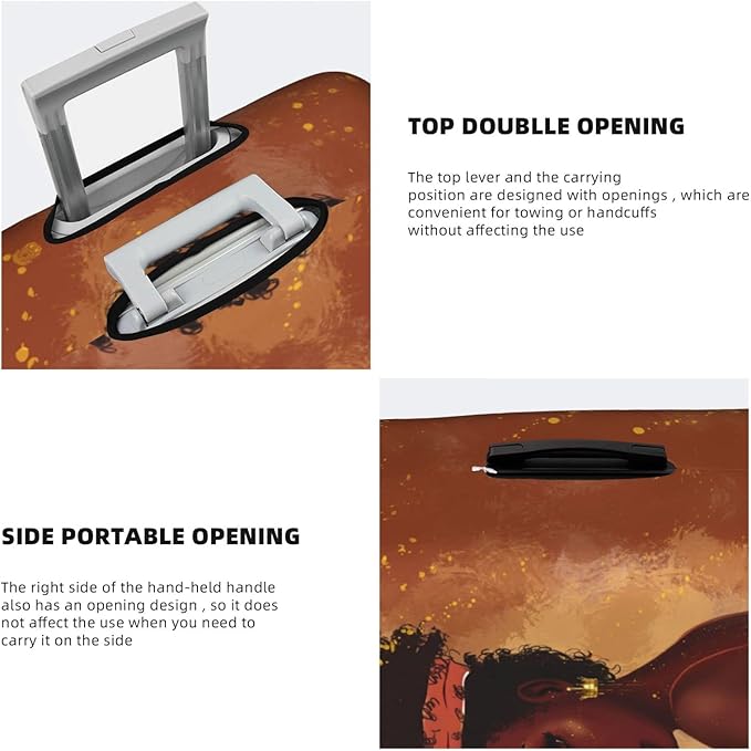 Suitcase protector cover tsa approved luggage cover for Suitcase Washable Suitcase Protector Anti-scratch Suitcase cover Large Black Girl