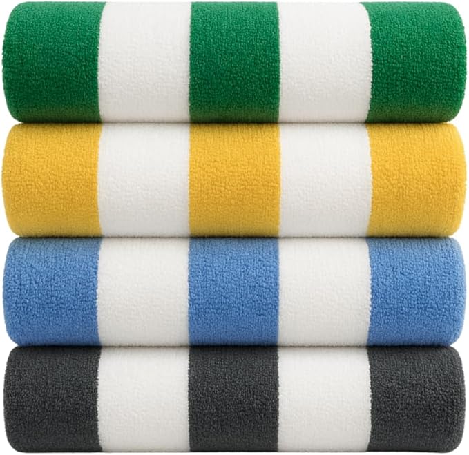 Cotton Turkish Beach Towel with Towels Oversized 30"x60" Pool Absorbent Extra Large Quick Dry Sand Travel Towel (Cabana Mix, 4 Pack)