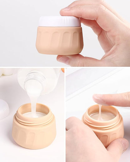 Travel Bottles for Toiletries 8 Pack, Travel Size Toiletries, Tsa Approved Travel Size Containers 3oz, with Travel Essentials Clear Bag, Leak Proof Silicone Squeezable Creams Jars