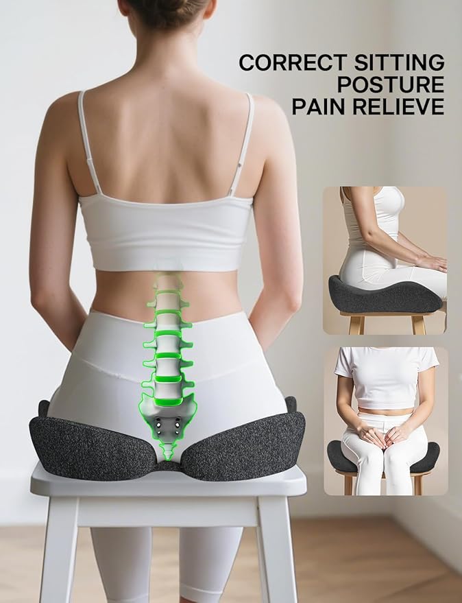 Medisana Seat Cushion, SC 200B Seat Cushions for Office Chairs, Car Seat, Wheelchair - Sciatica & Tailbone & Coccyx Pain Relief Pillow for Driver Sedentary People（Size:22.8 * 16.5 * 4.3 in-Black）