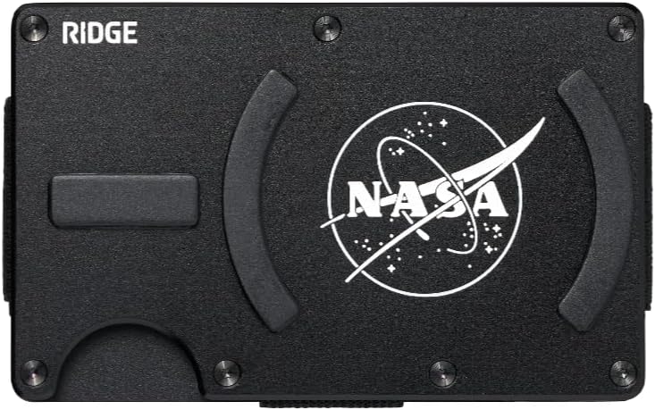 Ridge Wallets for Men Compatible with Magsafe - Slim Minimalist Compact Wallet and Card Holder, RFID Protected Front Pocket Wallets for Men with Integrated Cash Strap (Nasa Nebula)