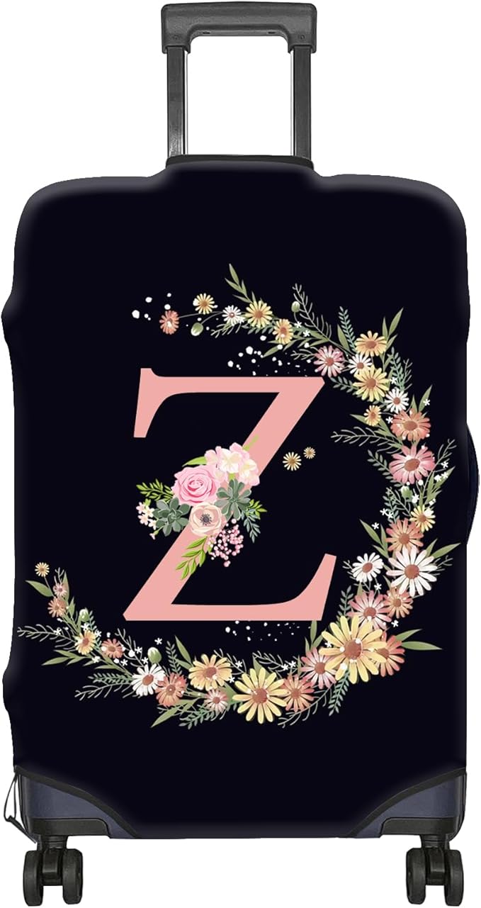 Luggage Suitcase Cover Protector Luggage Elastic Washable Baggage Covers Initial Cute Aesthetic for Unisex Women Girls Travel Trip M(22-25 inch)-Letter Z